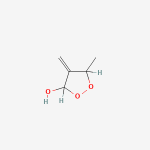 molecular formula C5H8O3 B14323543 5-Methyl-4-methylene-1,2-dioxolan-3-ol CAS No. 105945-00-4