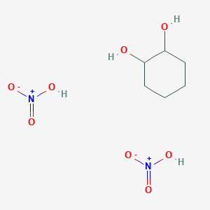 molecular formula C6H14N2O8 B14323560 Nitric acid--cyclohexane-1,2-diol (2/1) CAS No. 110539-10-1
