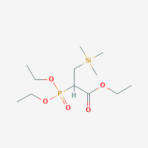 molecular formula C12H27O5PSi B14323608 Ethyl 2-(diethoxyphosphoryl)-3-(trimethylsilyl)propanoate CAS No. 110481-61-3