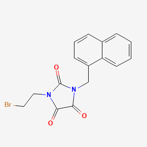 molecular formula C16H13BrN2O3 B14323628 Imidazolidinetrione, 3-(2-bromoethyl)-1-(1-naphthylmethyl)- CAS No. 101564-85-6