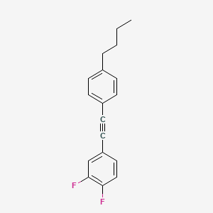 molecular formula C18H16F2 B14323695 Benzene, 4-[(4-butylphenyl)ethynyl]-1,2-difluoro- CAS No. 109970-65-2
