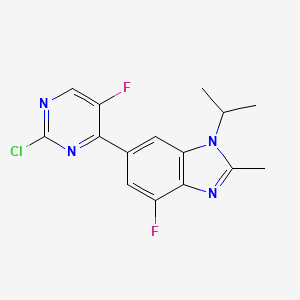 molecular formula C15H13ClF2N4 B1432395 6-(2-氯-5-氟嘧啶-4-基)-4-氟-1-异丙基-2-甲基-1H-苯并[d]咪唑 CAS No. 1231930-42-9
