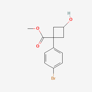 molecular formula C12H13BrO3 B1432398 Methyl 1-(4-bromophenyl)-3-hydroxycyclobutanecarboxylate CAS No. 1432059-59-0