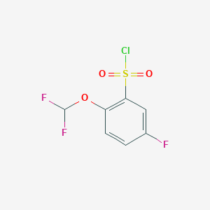 molecular formula C7H4ClF3O3S B1432403 2-(Difluoromethoxy)-5-fluorobenzene-1-sulfonyl chloride CAS No. 1261862-25-2