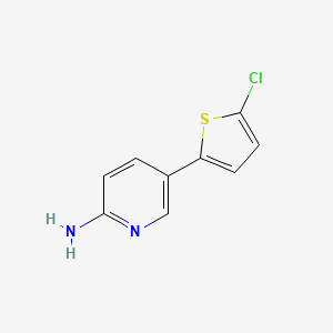 molecular formula C9H7ClN2S B1432417 5-(5-Chlorothiophen-2-yl)pyridin-2-amine CAS No. 1110657-44-7