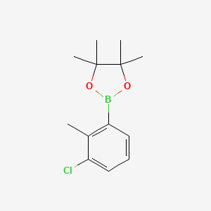 molecular formula C13H18BClO2 B1432422 2-(3-Chloro-2-methylphenyl)-4,4,5,5-tetramethyl-1,3,2-dioxaborolane CAS No. 1688649-04-8
