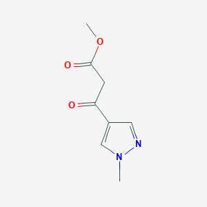 molecular formula C8H10N2O3 B1432432 methyl 3-(1-methyl-1H-pyrazol-4-yl)-3-oxopropanoate CAS No. 1516430-94-6