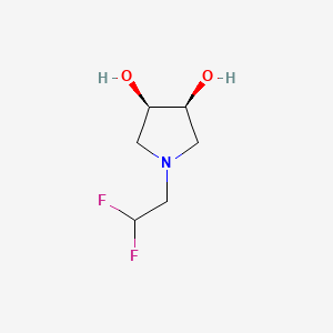 molecular formula C6H11F2NO2 B1432458 (3R,4S)-1-(2,2-difluoroethyl)pyrrolidine-3,4-diol CAS No. 1690112-93-6
