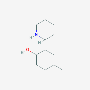 molecular formula C12H23NO B1432468 4-Methyl-2-(piperidin-2-yl)cyclohexan-1-ol CAS No. 1559114-54-3