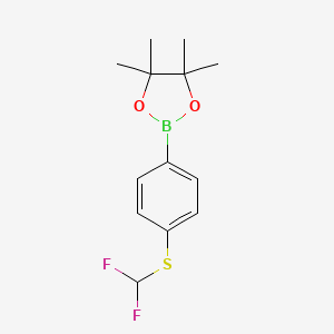 molecular formula C13H17BF2O2S B1432470 2-{4-[(Difluoromethyl)sulfanyl]phenyl}-4,4,5,5-tetramethyl-1,3,2-dioxaborolane CAS No. 1026796-82-6