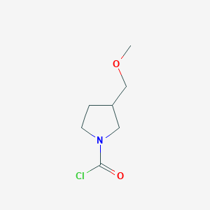 molecular formula C7H12ClNO2 B1432474 3-(Methoxymethyl)pyrrolidine-1-carbonyl chloride CAS No. 1541965-20-1