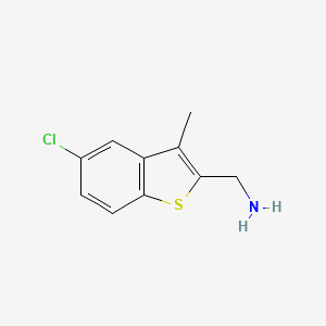 molecular formula C10H10ClNS B1432476 (5-Chloro-3-methyl-1-benzothiophen-2-yl)methanamine CAS No. 1518126-18-5