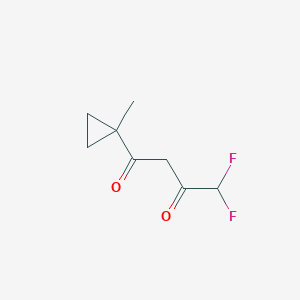 molecular formula C8H10F2O2 B1432480 4,4-Difluoro-1-(1-methylcyclopropyl)butane-1,3-dione CAS No. 1499567-48-4
