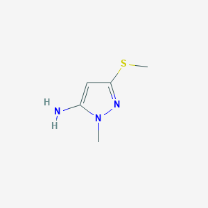 molecular formula C5H9N3S B1432483 1-甲基-3-(甲硫基)-1H-吡唑-5-胺 CAS No. 1537025-01-6