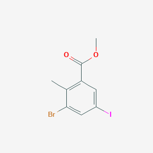 molecular formula C9H8BrIO2 B1432490 Methyl 3-bromo-5-iodo-2-methylbenzoate CAS No. 1370600-52-4