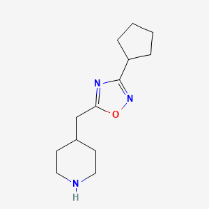3-Cyclopentyl-5-(piperidin-4-ylmethyl)-1,2,4-oxadiazole