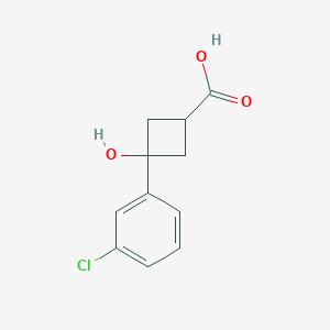 molecular formula C11H11ClO3 B1432502 3-(3-Chlorophenyl)-3-hydroxycyclobutane-1-carboxylic acid CAS No. 1512090-12-8