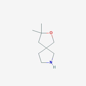 molecular formula C9H17NO B1432517 3,3-二甲基-2-氧-7-氮杂螺[4.4]壬烷 CAS No. 1706435-18-8