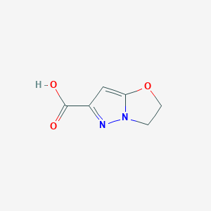 molecular formula C6H6N2O3 B1432518 2,3-Dihydropyrazolo[5,1-b]oxazole-6-carboxylic acid CAS No. 1239722-75-8