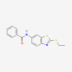 molecular formula C16H14N2OS2 B14325188 Benzamide, N-[2-(ethylthio)-6-benzothiazolyl]- CAS No. 104208-20-0