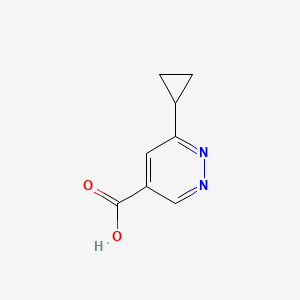molecular formula C8H8N2O2 B1432525 6-Cyclopropylpyridazine-4-carboxylic acid CAS No. 1480665-25-5