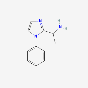 molecular formula C11H13N3 B1432527 1-(1-phenyl-1H-imidazol-2-yl)ethan-1-amine CAS No. 1486790-29-7