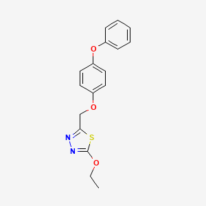 molecular formula C17H16N2O3S B14325277 2-Ethoxy-5-[(4-phenoxyphenoxy)methyl]-1,3,4-thiadiazole CAS No. 112109-75-8