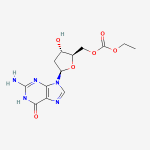 molecular formula C13H17N5O6 B14325280 Guanosine, 2'-deoxy-, 5'-(ethyl carbonate) CAS No. 100021-47-4