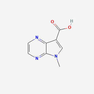 molecular formula C8H7N3O2 B1432531 5-methyl-5H-pyrrolo[2,3-b]pyrazine-7-carboxylic acid CAS No. 1522530-72-8