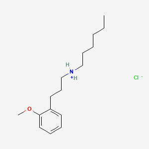 molecular formula C16H28ClNO B14325338 hexyl-[3-(2-methoxyphenyl)propyl]azanium;chloride CAS No. 101425-93-8