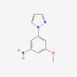 molecular formula C10H11N3O B1432535 3-methoxy-5-(1H-pyrazol-1-yl)aniline CAS No. 1516412-41-1