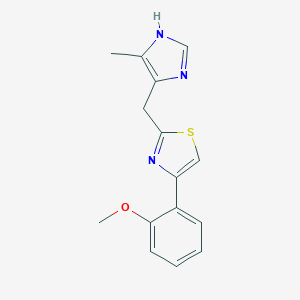 molecular formula C15H15N3OS B143254 4-(2-Methoxyphenyl)-2-((5-methyl-1H-imidazol-4-yl)methyl)thiazole CAS No. 129486-32-4