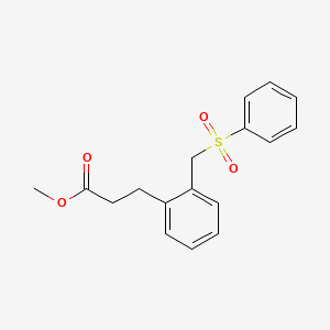 molecular formula C17H18O4S B14325406 Methyl 3-{2-[(benzenesulfonyl)methyl]phenyl}propanoate CAS No. 111170-31-1