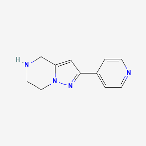 molecular formula C11H12N4 B1432547 2-(Pyridin-4-yl)-4,5,6,7-tetrahydropyrazolo[1,5-a]pyrazine CAS No. 1250443-30-1