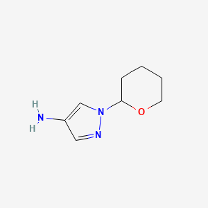 molecular formula C8H13N3O B1432548 1-(Tetrahydro-2H-pyran-2-yl)-1H-pyrazol-4-amine CAS No. 1216165-35-3