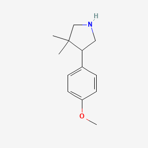 molecular formula C13H19NO B1432549 4-(4-Methoxyphenyl)-3,3-dimethylpyrrolidine CAS No. 1783563-56-3