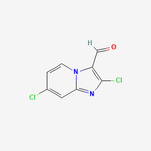 molecular formula C8H4Cl2N2O B1432554 2,7-二氯咪唑并[1,2-a]吡啶-3-甲醛 CAS No. 1536845-82-5