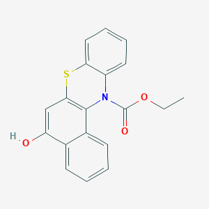 molecular formula C19H15NO3S B14325661 Ethyl 5-hydroxy-12H-benzo[a]phenothiazine-12-carboxylate CAS No. 105742-88-9