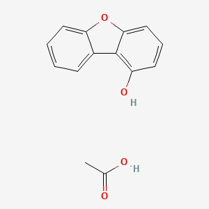 molecular formula C14H12O4 B14325690 Acetic acid;dibenzofuran-1-ol CAS No. 100538-37-2