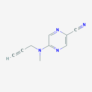 molecular formula C9H8N4 B1432578 5-[Methyl(prop-2-yn-1-yl)amino]pyrazine-2-carbonitrile CAS No. 1556142-23-4