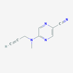 molecular formula C9H8N4 B1432578 5-(Methyl(prop-2-yn-1-yl)amino)pyrazine-2-carbonitrile CAS No. 1556142-23-4