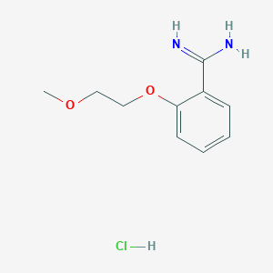 molecular formula C10H15ClN2O2 B1432588 2-(2-Methoxyethoxy)benzene-1-carboximidamide hydrochloride CAS No. 1268022-67-8