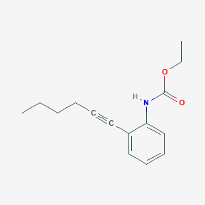 molecular formula C15H19NO2 B14325904 Carbamic acid, [2-(1-hexynyl)phenyl]-, ethyl ester CAS No. 104919-72-4