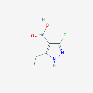 molecular formula C6H7ClN2O2 B1432591 5-chloro-3-ethyl-1H-pyrazole-4-carboxylic acid CAS No. 1373611-91-6