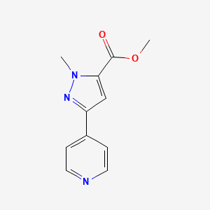 molecular formula C11H11N3O2 B1432597 methyl 1-methyl-3-(pyridin-4-yl)-1H-pyrazole-5-carboxylate CAS No. 1511343-77-3