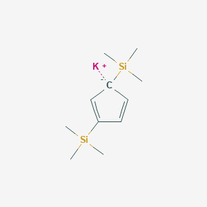 molecular formula C11H21KSi2 B14325982 potassium;trimethyl-(3-trimethylsilylcyclopenta-1,4-dien-1-yl)silane CAS No. 103731-90-4