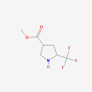 molecular formula C7H10F3NO2 B1432601 Methyl 5-(trifluoromethyl)pyrrolidine-3-carboxylate CAS No. 1553681-76-7