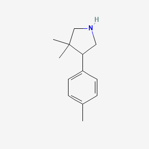 molecular formula C13H19N B1432602 3,3-Dimethyl-4-(p-tolyl)pyrrolidine CAS No. 1784325-91-2
