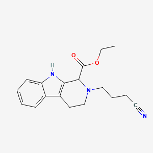 molecular formula C18H21N3O2 B14326058 Ethyl 2-(3-cyanopropyl)-1,3,4,9-tetrahydropyrido[3,4-b]indole-1-carboxylate 