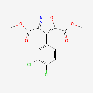 molecular formula C13H9Cl2NO5 B14326119 Dimethyl 4-(3,4-dichlorophenyl)-1,2-oxazole-3,5-dicarboxylate CAS No. 106723-89-1